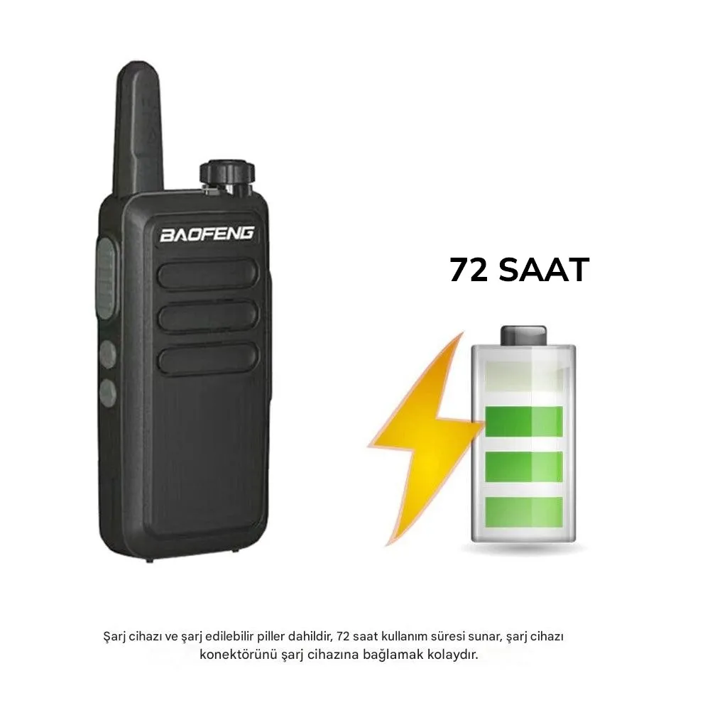 10lu Baofeng R5 Mikro Usb Şarjlı Pmr 446 El Telsiz Kulaklık Hediyeli Set