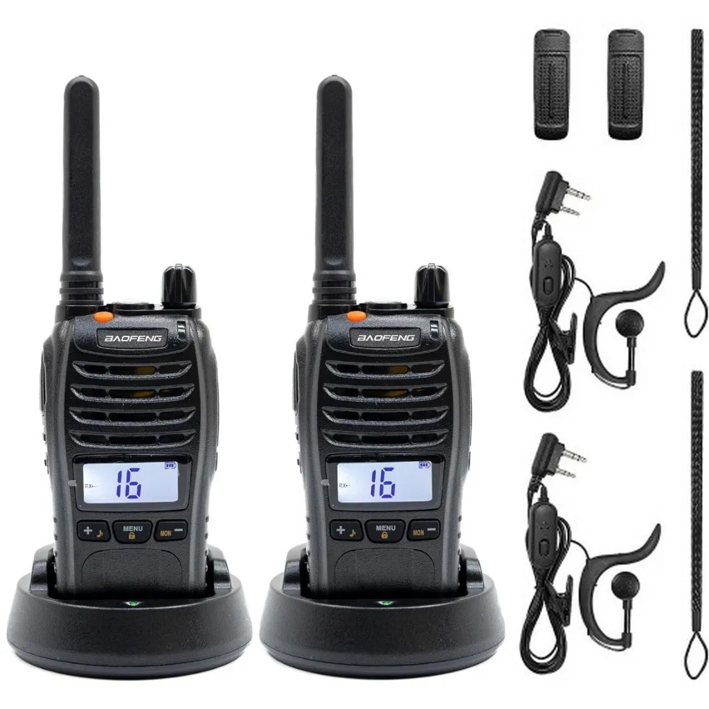 2li Baofeng E88 Ekranlı Pmr 446 El Telsiz Yeni Tasarım Type-c Şarjlı Kulaklık Hediyeli Set