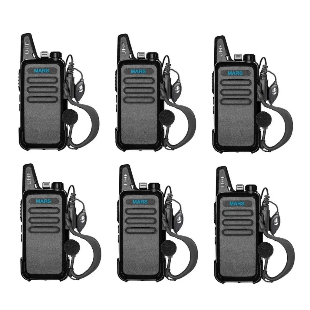 6lı Type-c Şarjlı PMR 446 TÜRKÇE KONUŞAN El Telsizi Mars Kulaklık Hediyeli Set