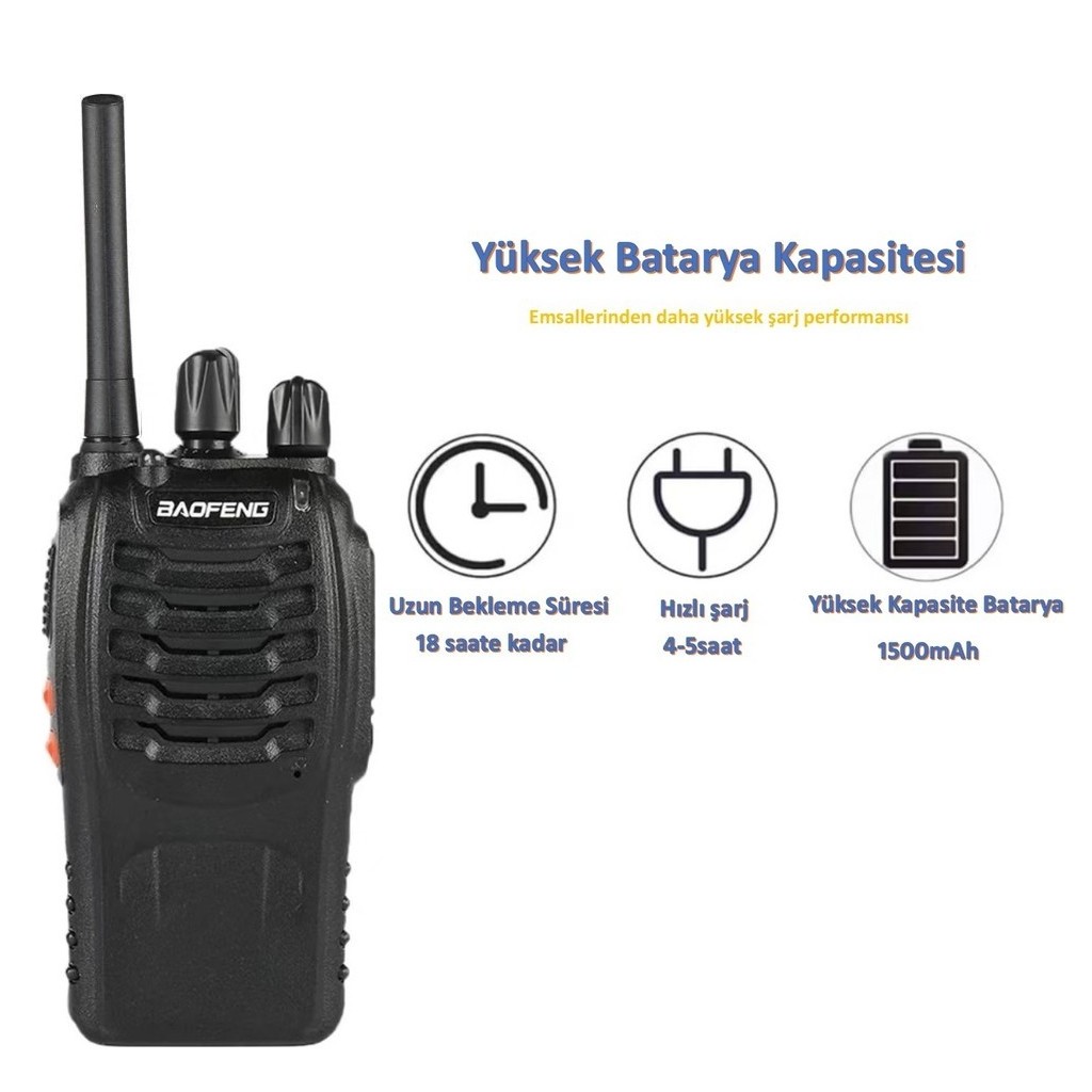 Baofeng BF-88E Lisanssız PMR 446 El Telsizi Kulaklık Dahil 2li Set