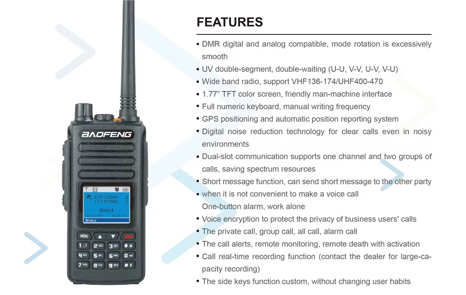 Baofeng DM-1702 DMR GPSli UHF/VHF El Telsizi