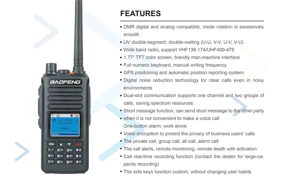 Baofeng DM-1702 DMR GPSli UHF/VHF El Telsizi