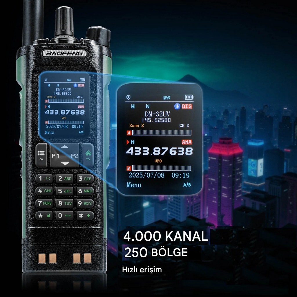 Baofeng DM-32UV 10W APRS/GPS Multi-Band DMR El Telsizi