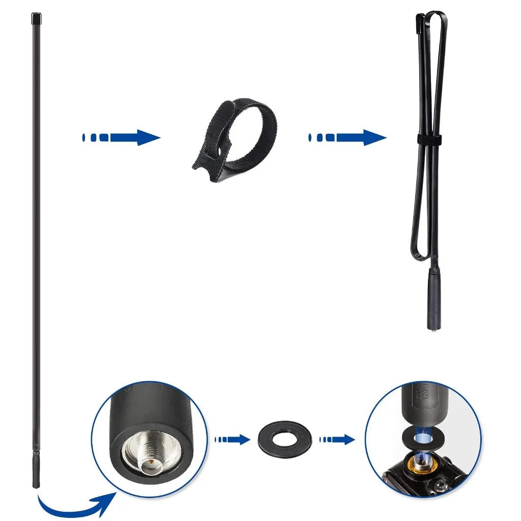 Baofeng Katlanır El Telsiz Anteni – SMA Dişi Uyumlu 100cm