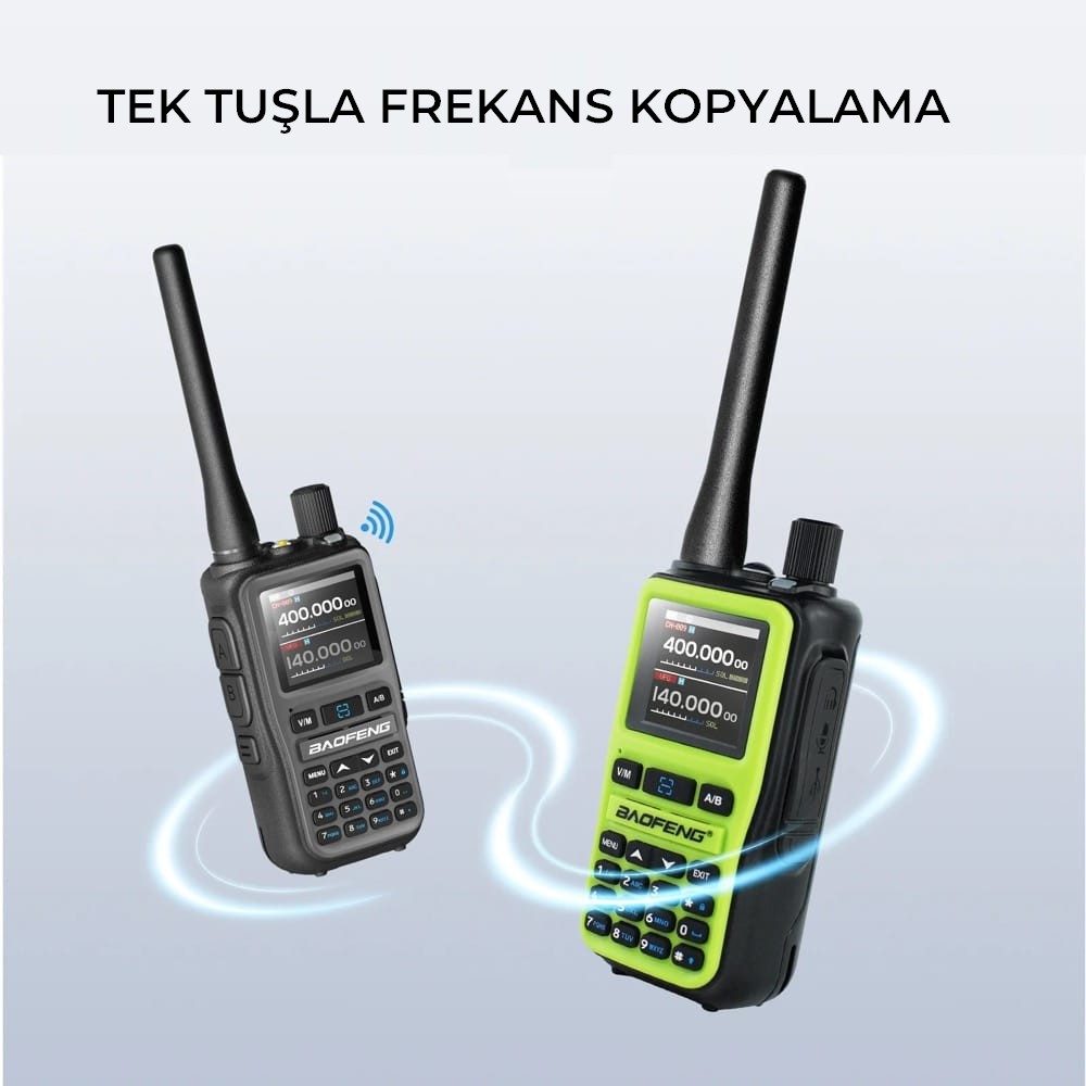 BAOFENG UV-5R Mini Dual Band Telsiz (VHF/UHF) – 5W Güç, Bluetooth, Type-C Şarj SİYAH