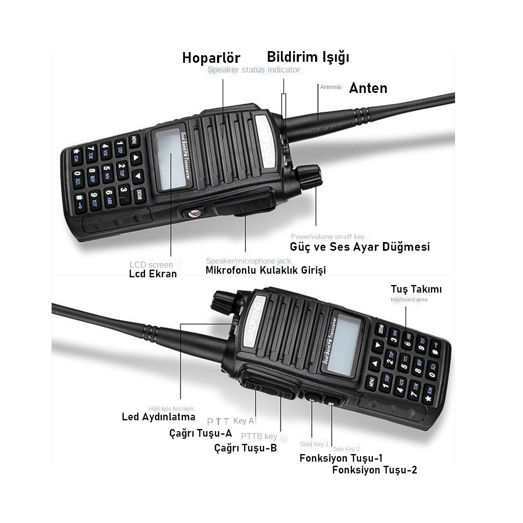BAOFENG UV-82X UHF+VHF Dual Band El Telsizi