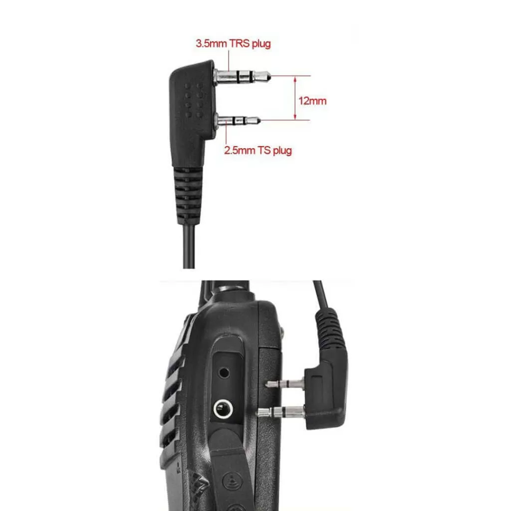 Bas Konuş Mikrofonlu 2 Pin PTT Şeffaf Spiral Telsiz Kulaklık