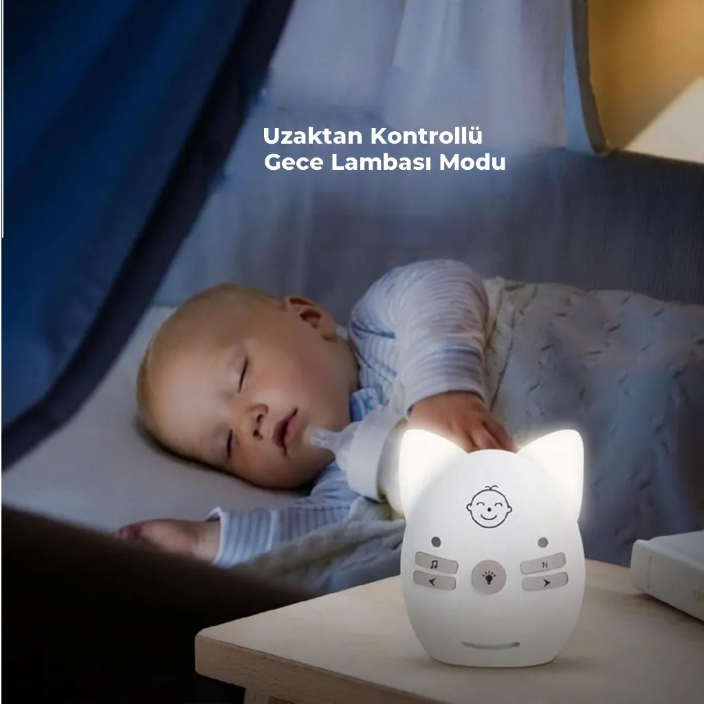 Çok Fonksiyonlu Bebek Telsizi İnterkom İkili Paket Gece Lambası ve Ninni Modu