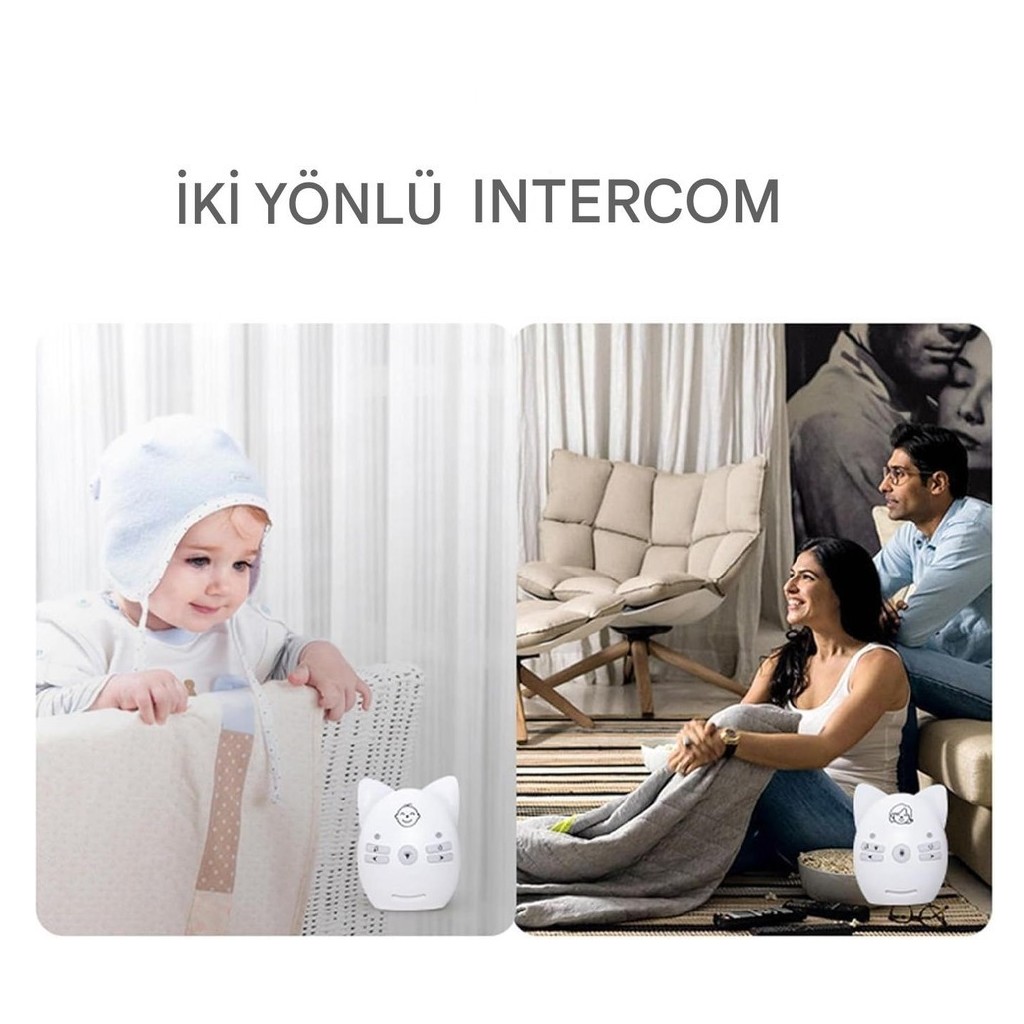 Çok Fonksiyonlu Bebek Telsizi İnterkom İkili Paket Gece Lambası ve Ninni Modu
