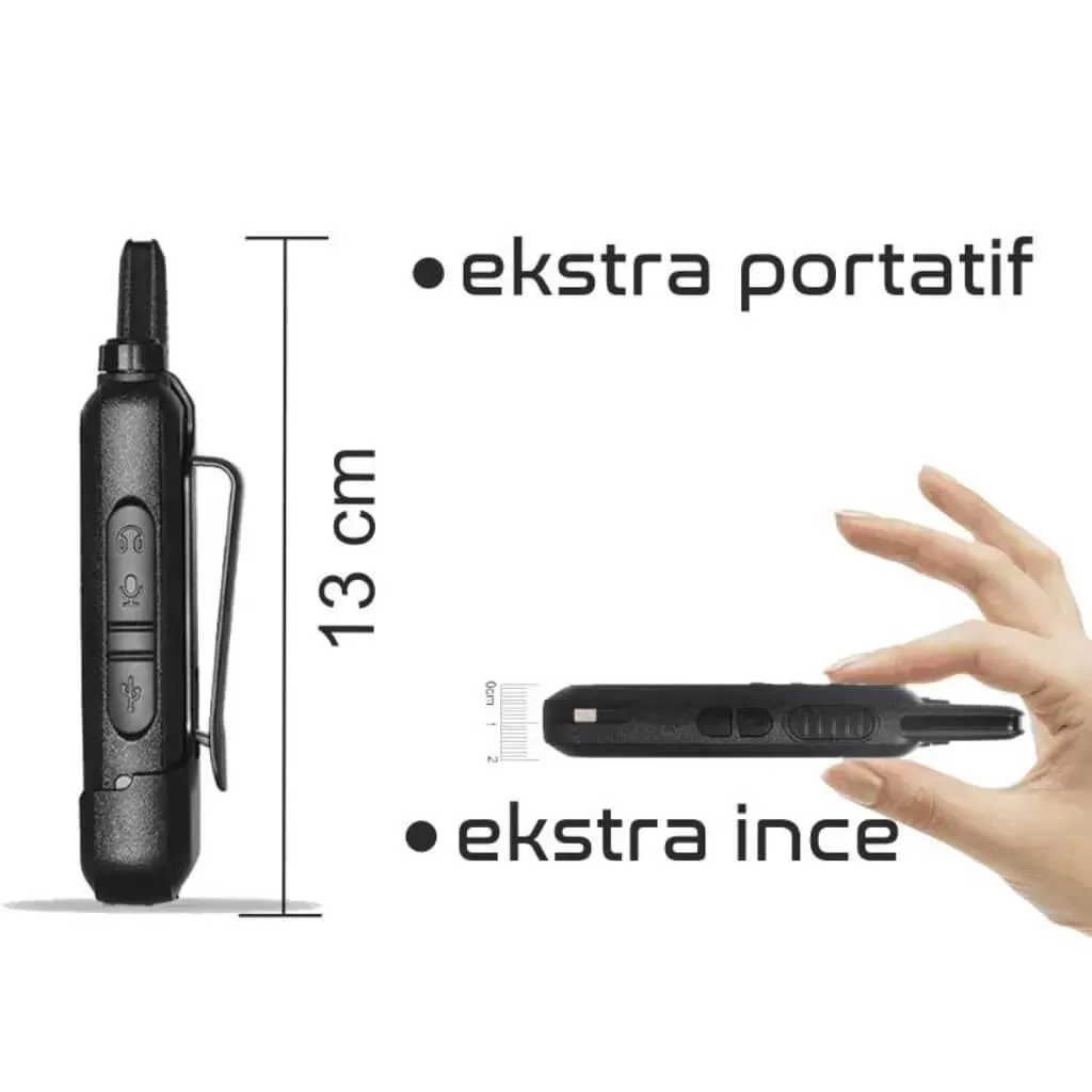 Diş Poliklinik PMR 446 Yeni Type-c Şarjlı El Telsiz Kulaklık Hediyeli Set