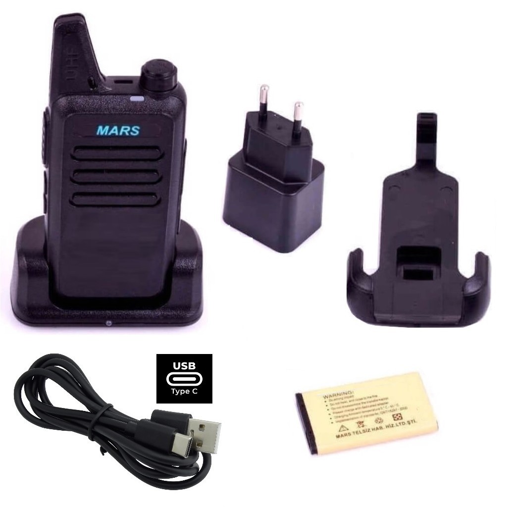 Fabrika Depo Haberleşme PMR 446 El Telsiz, Kulaklık Hediyeli Full Set. Yeni Type-c Şarjlı