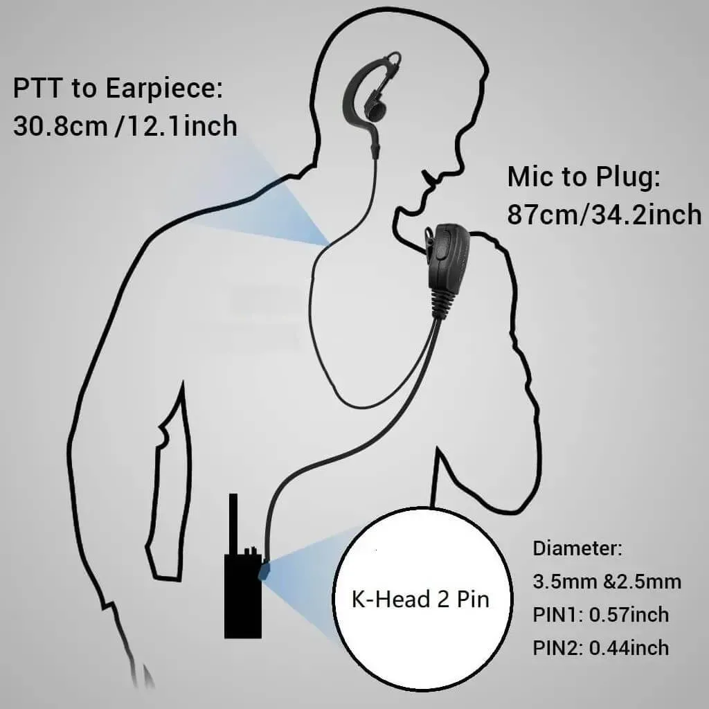 Spiral Kablolu Telsiz Kulaklık Mars Sfe Wln Teknoben Uyumlu