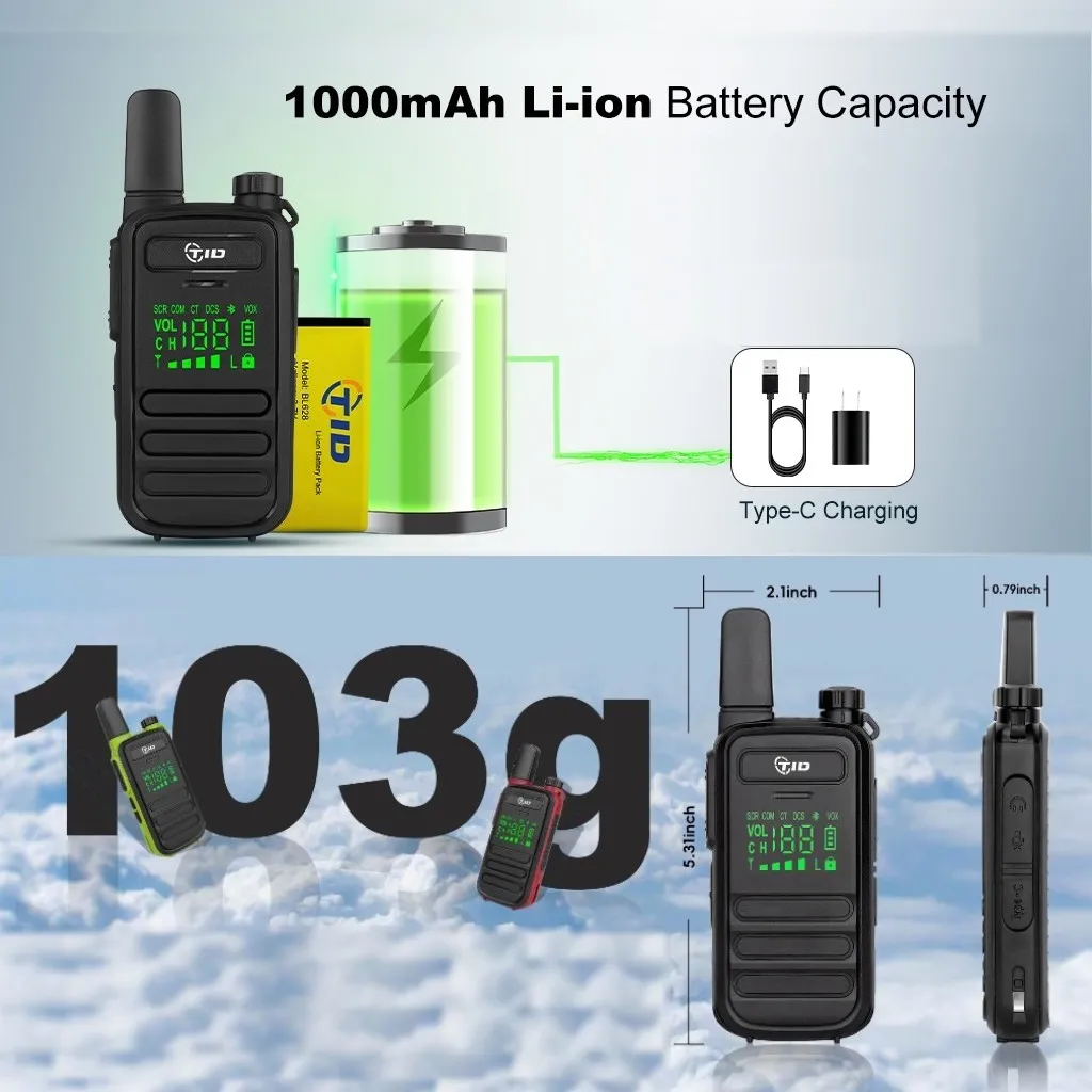 TID TD-M11 Suya Dayanıklı PMR 446 Lisanssız Telsiz - Sarı