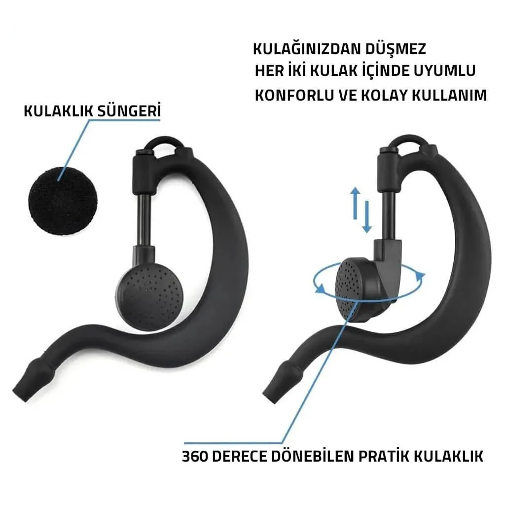 TID TD-M11 Telsiz Uyumlu Bas Konuş Mikrofonlu Telsiz Kulaklığı