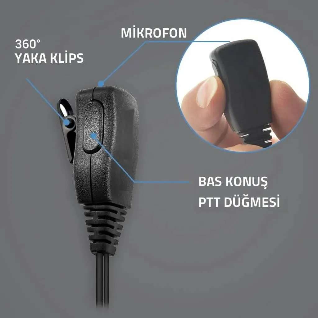 TYT TC-666E Telsiz Uyumlu Bas Konuş Mikrofonlu Telsiz Kulaklığı