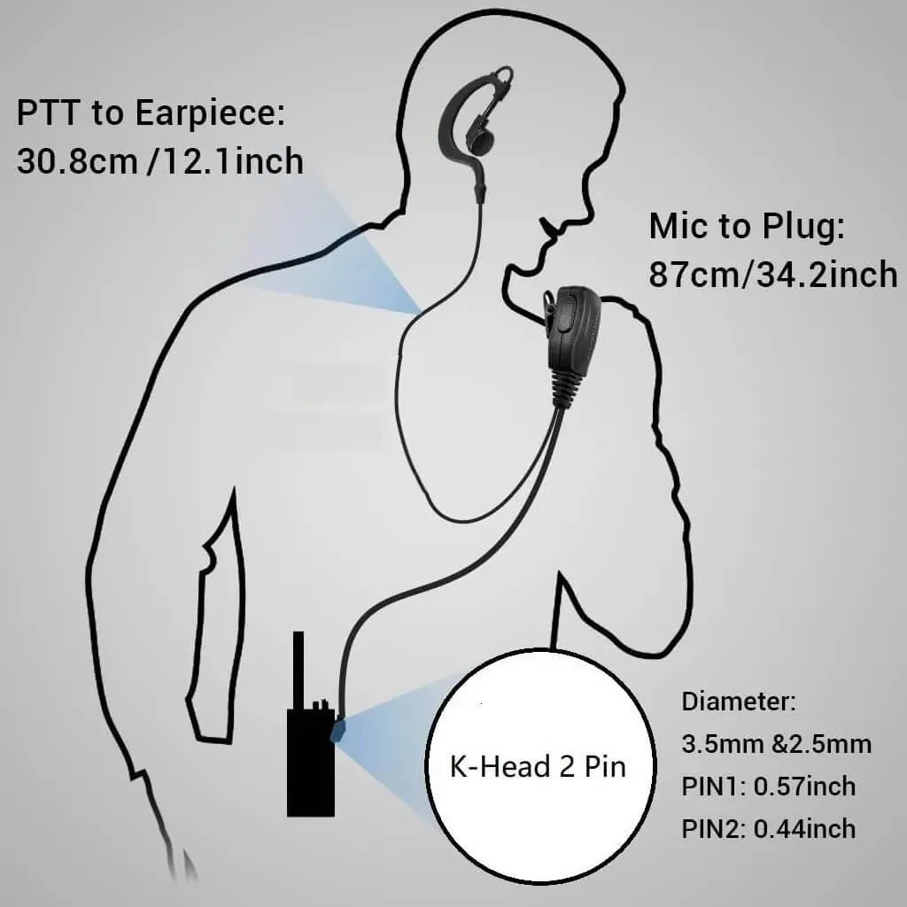 TYT TC-666E Telsiz Uyumlu Bas Konuş Mikrofonlu Telsiz Kulaklığı