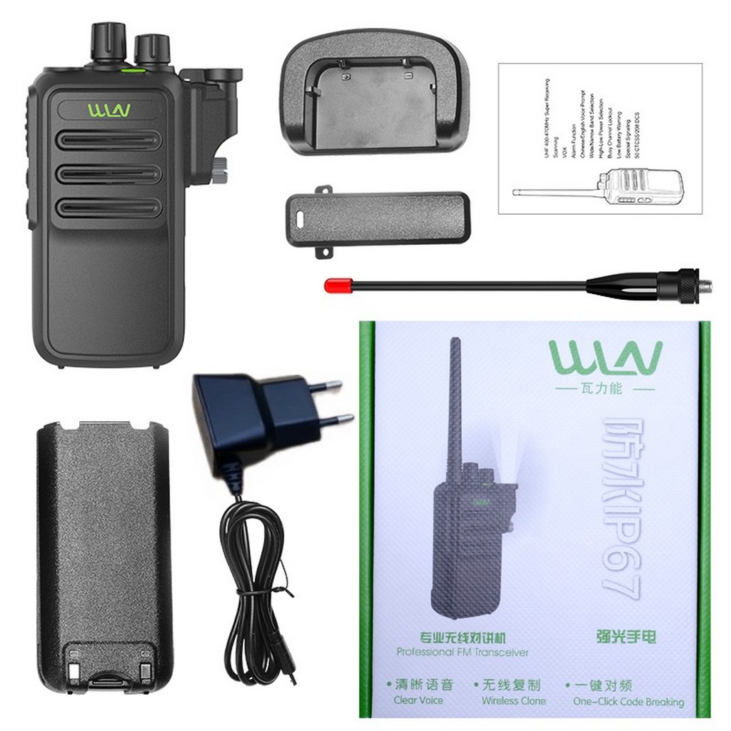 WLN PMR 446 Ledli IP67 Su Geçirmez Sportif El Telsiz, 72S Bekleme 12S Konuşma Kulaklık Hediyeli.