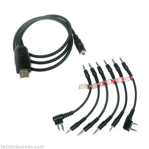 6lı Telsiz Programlama Kablosu Icom Motorola HYT Baofeng TYT YAESU..