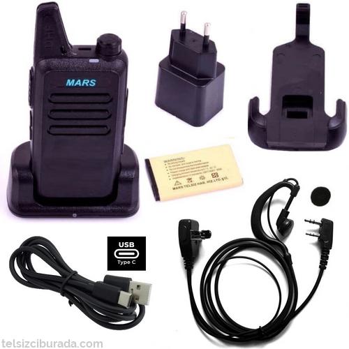 Çaycı Kahveci Telsizi Kulaklık Dahil Set Type-c Şarjlı