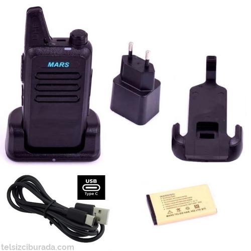 Type-c Şarjlı Mars Pmr 446 Lisanssız El Telsizi Tekli Type-c Şarjlı Mars Pmr 446 Lisanssız El Telsizi Tekli #TB-0003