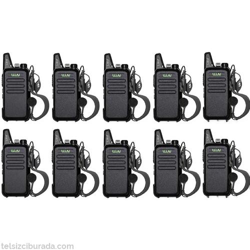 10 Telsiz+10 Kulaklık Pmr 446 Türkçe Konuşan El Telsizi Wln KD-C1T