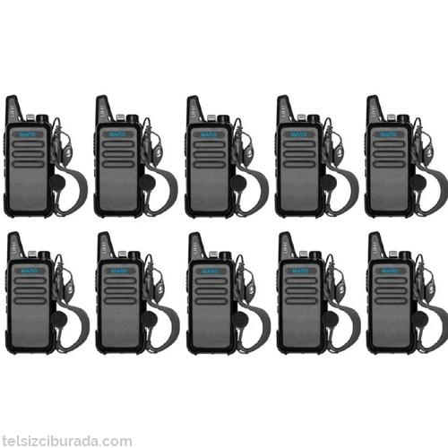 10'lu Pmr 446 TÜRKÇE KONUŞAN El Telsiz Mars Kulaklık Hediyeli Set