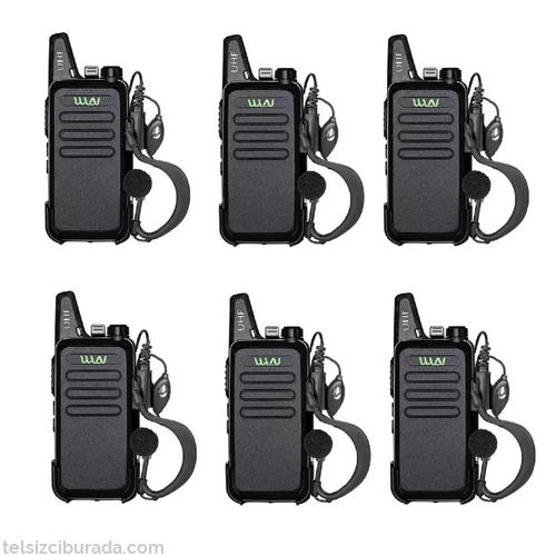 6 Telsiz+6 Kulaklık Pmr 446 Türkçe Konuşan El Telsizi Wln KD-C1T