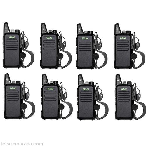 8 Telsiz+8 Kulaklık Pmr 446 Türkçe Konuşan El Telsizi Wln KD-C1T