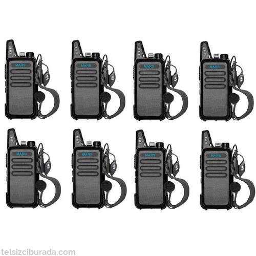 8'li Pmr 446 TÜRKÇE KONUŞAN El Telsizi Mars Kulaklık Hediyeli Set