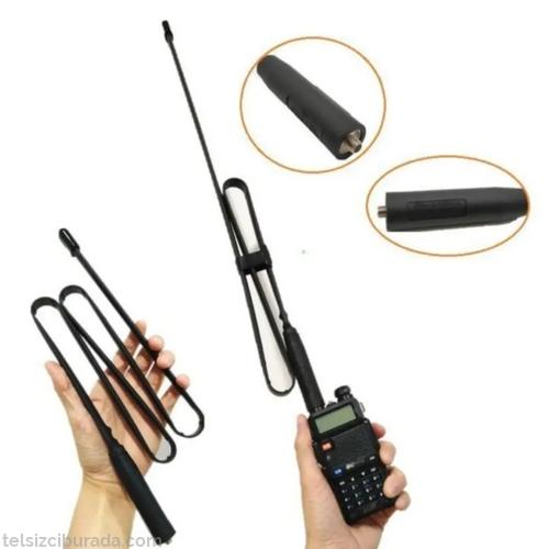 Katlanır Bükülebilir El Telsiz Anteni - SMA Dişi Uyumlu 47cm