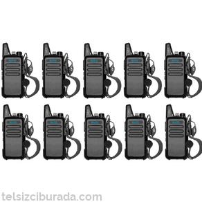 10 Telsiz+10 Kulaklık Pmr 446 Türkçe Konuşan El Telsizi M446T