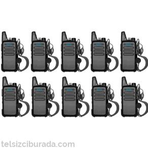 10 Telsiz+10 Kulaklık Pmr 446 Türkçe Konuşan El Telsizi M446T