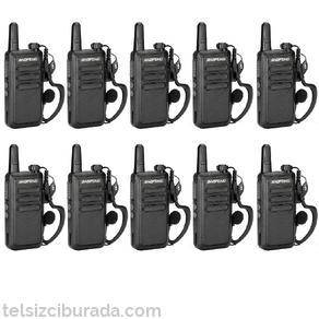 10lu Baofeng R5 Mikro Usb Şarjlı Pmr 446 El Telsiz Kulaklık Hediyeli Set