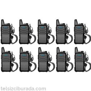 10lu Type-c Şarjlı PMR 446 TÜRKÇE KONUŞAN El Telsizi Mars Kulaklık Hediyeli Set