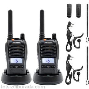 2li Baofeng E88 Ekranlı Pmr 446 El Telsiz Yeni Tasarım Type-c Şarjlı Kulaklık Hediyeli Set