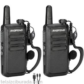 2li Baofeng R5 Pmr 446 El Telsizi  Mikro Usb Şarjlı Kulaklık Hediyeli Set