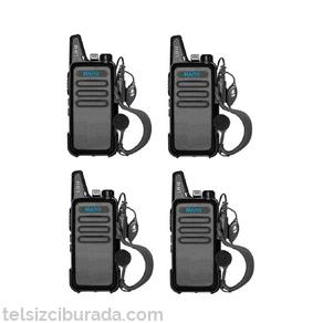 4 Telsiz+4 Kulaklık Pmr 446 Türkçe Konuşan El Telsizi M446T