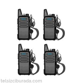 4 Telsiz+4 Kulaklık Pmr 446 Türkçe Konuşan El Telsizi M446T