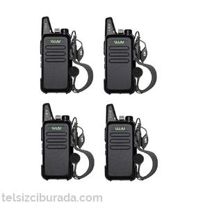 4 Telsiz+4 Kulaklık Pmr 446 Türkçe Konuşan El Telsizi Wln KD-C1T