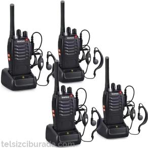 4lü Baofeng BF-88E PMR 446 El Telsiz Kulaklık Hediyeli Set
