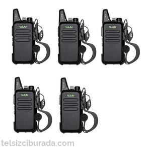 5 Telsiz+5 Kulaklık Pmr 446 Türkçe Konuşan El Telsizi Wln KD-C1T