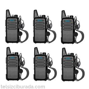 6 Telsiz+6 Kulaklık Pmr 446 Türkçe Konuşan El Telsizi M446T