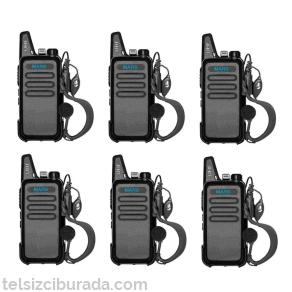 6 Telsiz+6 Kulaklık Pmr 446 Türkçe Konuşan El Telsizi M446T