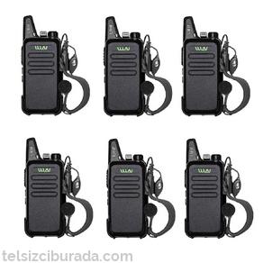6 Telsiz+6 Kulaklık Pmr 446 Türkçe Konuşan El Telsizi Wln KD-C1T
