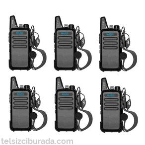 6lı Type-c Şarjlı PMR 446 TÜRKÇE KONUŞAN El Telsizi Mars Kulaklık Hediyeli Set