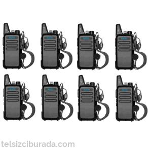 8 Telsiz+8 Kulaklık Pmr 446 Türkçe Konuşan El Telsizi M446T