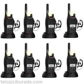 8'li Baofeng E88 Ekranlı PMR446 El Telsizi Yeni Type-C Şarjlı | Kulaklık Hediyeli Profesyonel Set