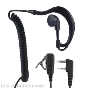 Aselsan A446, A446S, A446T, PM580 ve PM985 uyumlu Spiral Telsiz Kulaklığı Mikrofonlu PTT 2 Pin