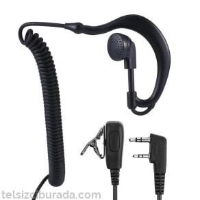 Aselsan A446, A446S, A446T, PM580 ve PM985 uyumlu Spiral Telsiz Kulaklığı Mikrofonlu PTT 2 Pin
