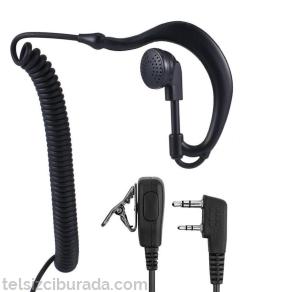 Aselsan A446S Uyumlu Spiral Kablolu Telsiz Kulaklığı | Bas Konuş Mikrofonlu 2.5mm/3.5mm